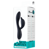 Deep Romance Dual Motor Rabbit Style G Spot Silicone Vibrator Black Rabbit Vibrators